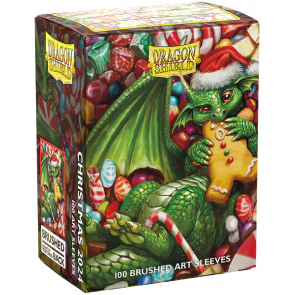 Dragon Shield Card Sleeves - Art: Christmas Dragon 2024 - Brushed