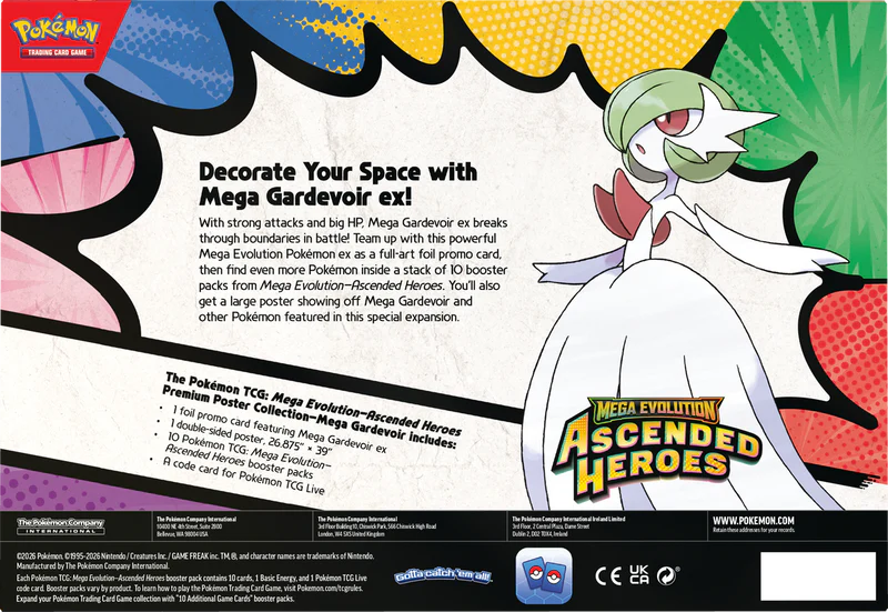 Pokémon TCG: Mega Evolution 02.5 - Ascended Heroes Premium Poster Collection - Gardevoir