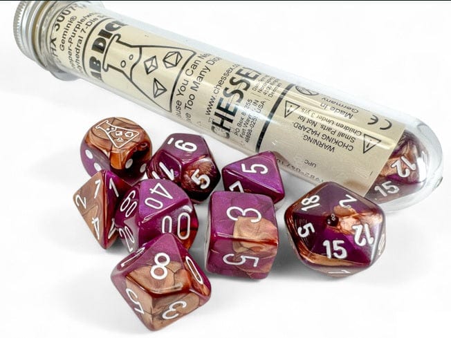 Lab Dice 7-Die Set: Copper Purple/White