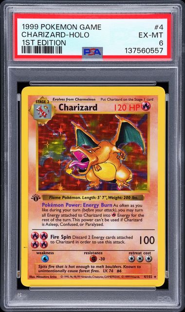 Pokemon 1999 Game #4 Charizard-Holo 1st Edition