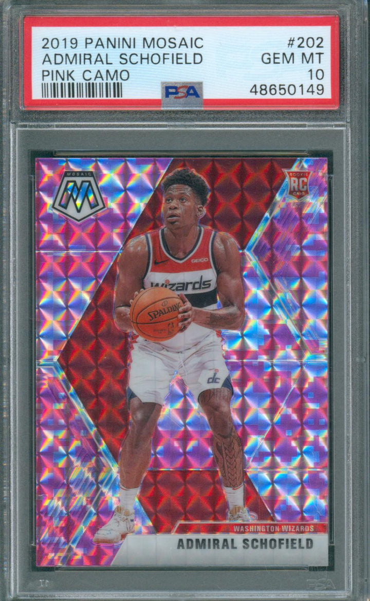 2019 Panini Mosaic Basketball Admiral Schofield #202 PSA 10 Pink CAMO