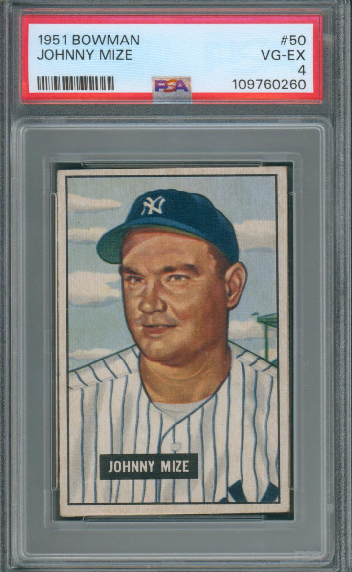Bowman Baseball Johnny Mize #50 VG-EX PSA 4
