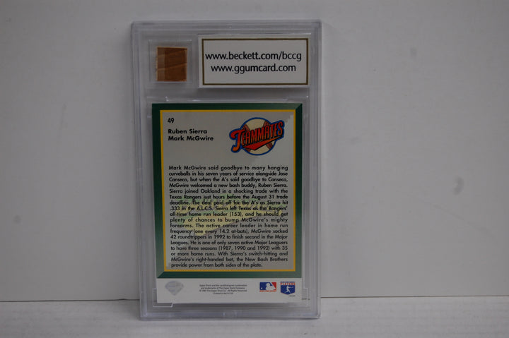 1993 Upper Deck Baseball Ruben Sierra/ Mark McGwire #49 BCCG 10