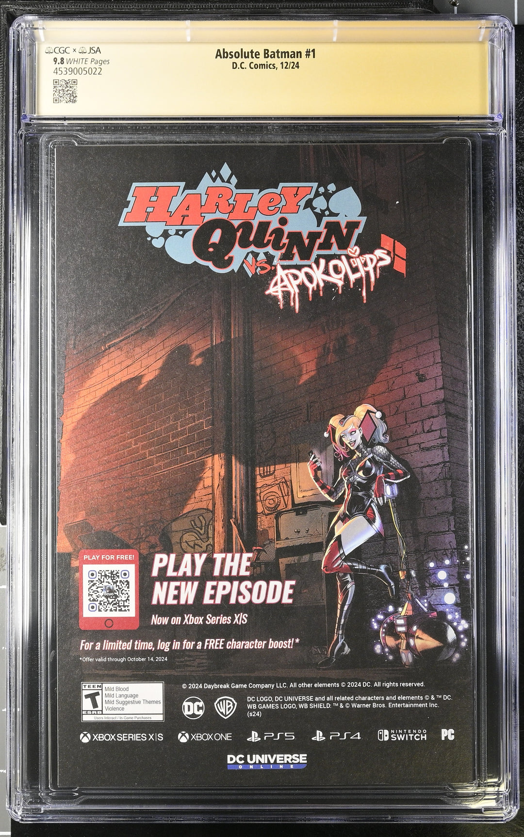 Absolute Batman #1 CGC Signature Series 9.8 Snyder/Dragotta Signed