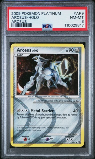 Pokemon 2009 Platinum Arceus #AR9 Arceus-Holo PSA 8