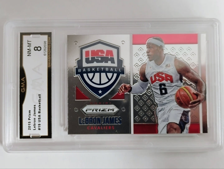 2015 Prizm Basketball Lebron James #19 USA Basketball GMA 8 NM-MT
