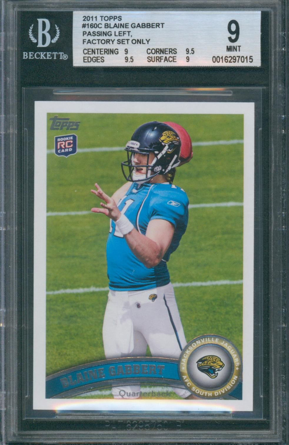 2011 Topps Football Blaine Gabbert #160C  Passing Left Factory Set Only BGS 9