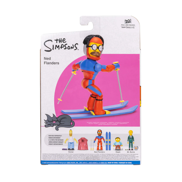 The Simpsons Wave 6  Ned Flanders with Ski Outfits and Poles 5in Figure