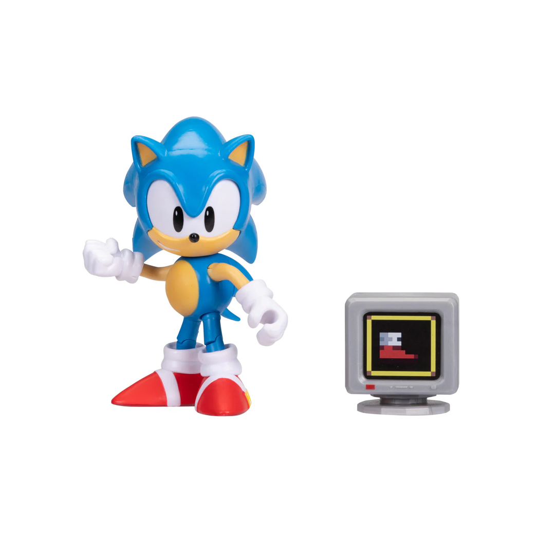 Sonic The Hedgehog Wave 19 Classic Sonic with Monitor 4in Figure