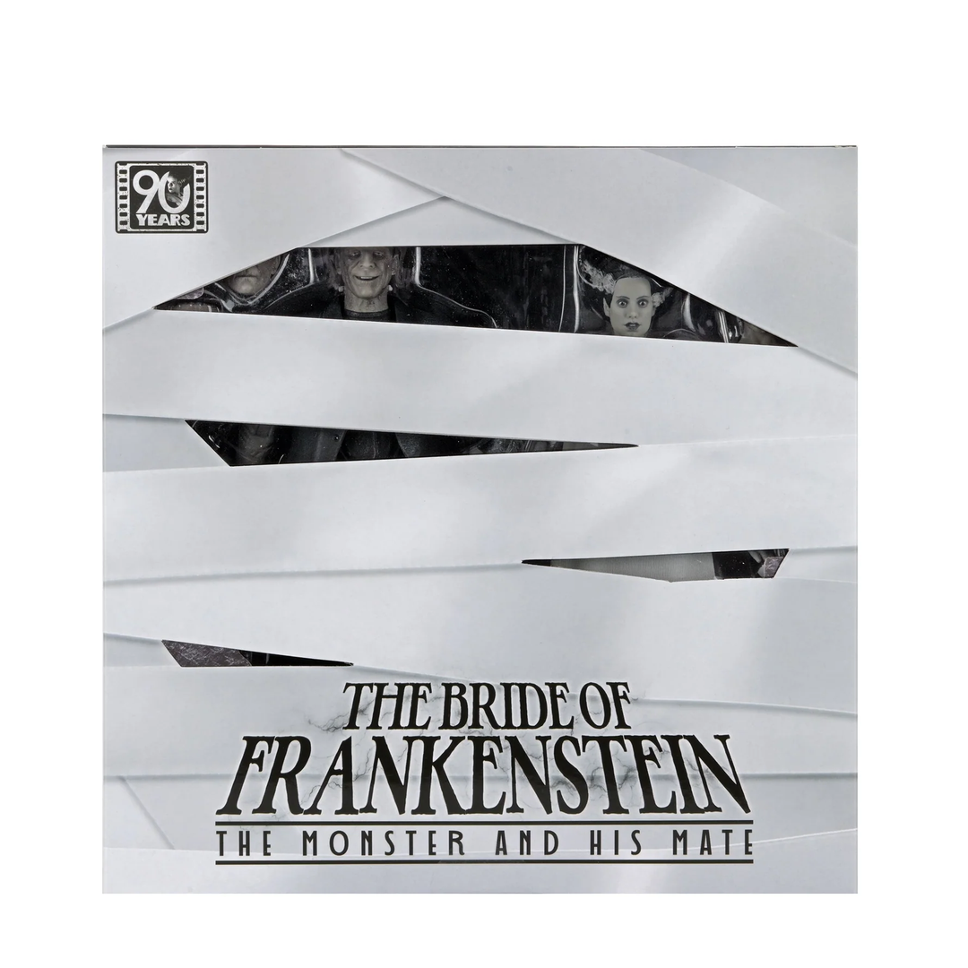 Universal Monsters - The Bride of Frankenstein 90th Anniversary The Monster and His Mate 7" Scale Action Figure 2-Pack (Black & White)