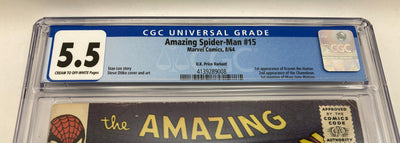 Amazing Spider-Man #15 UK Price Variant - CGC 5.5 - C/OW - 4139289008